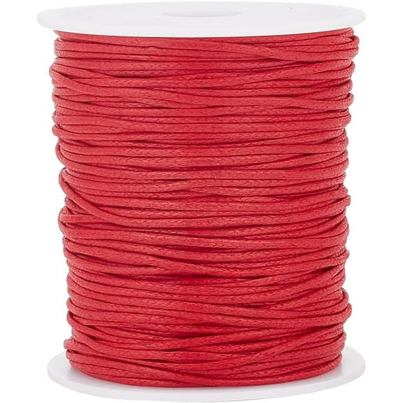 1 Roll Waxed Cotton Thread Cords Macrame Artisan String for Jewelry Making Red 1.5mm about 100 yards/roll