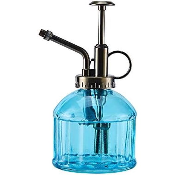 Glass Plant Mister Spray Bottle, Vintage Plant Water Spritzer Sprayer Mister, Succulent Watering Bottle with Top Pump, Small Glass Watering Can for Indoor Outdoor Houseplant - Blue