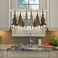 thumbnail image 2 of Yayeee Kitchen Curtains Tier Pair Light Filtering 27"x36" Rod Pocket Short Cafe Window Panel, Beige Christmas Trees, 2 of 7