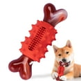 thumbnail image 1 of Tignapoo Durable Red Rubber Dog Chew Toy - Bone-Shaped Dental Cleaner for Anxiety Relief and Boredom Busting, 1 of 7