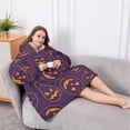 thumbnail image 5 of Oversized Wearable Blanket Hoodie,Hand Drawn Halloween Pumpkin Pattern Sherpa Blanket Hoodie with Super Pockets,Super Warm Fuzzy Pullover for Women & Men, 5 of 6