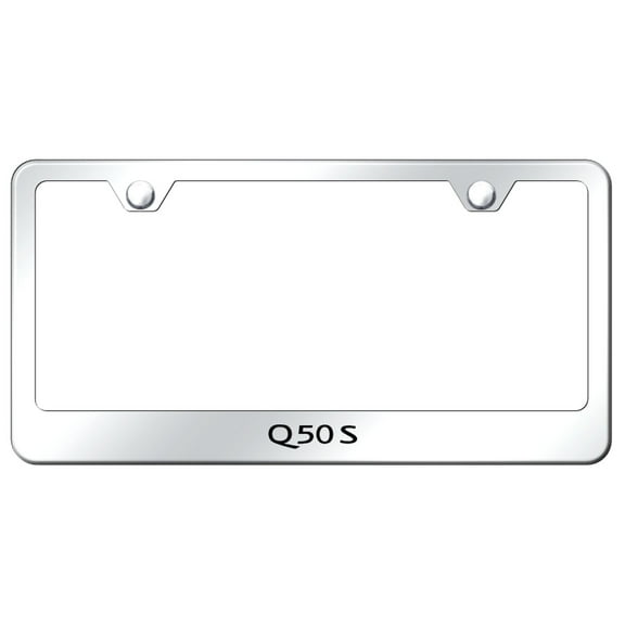 Infiniti Q50S Laser Etched Logo Stainless Steel License Plate Frame (Chrome)