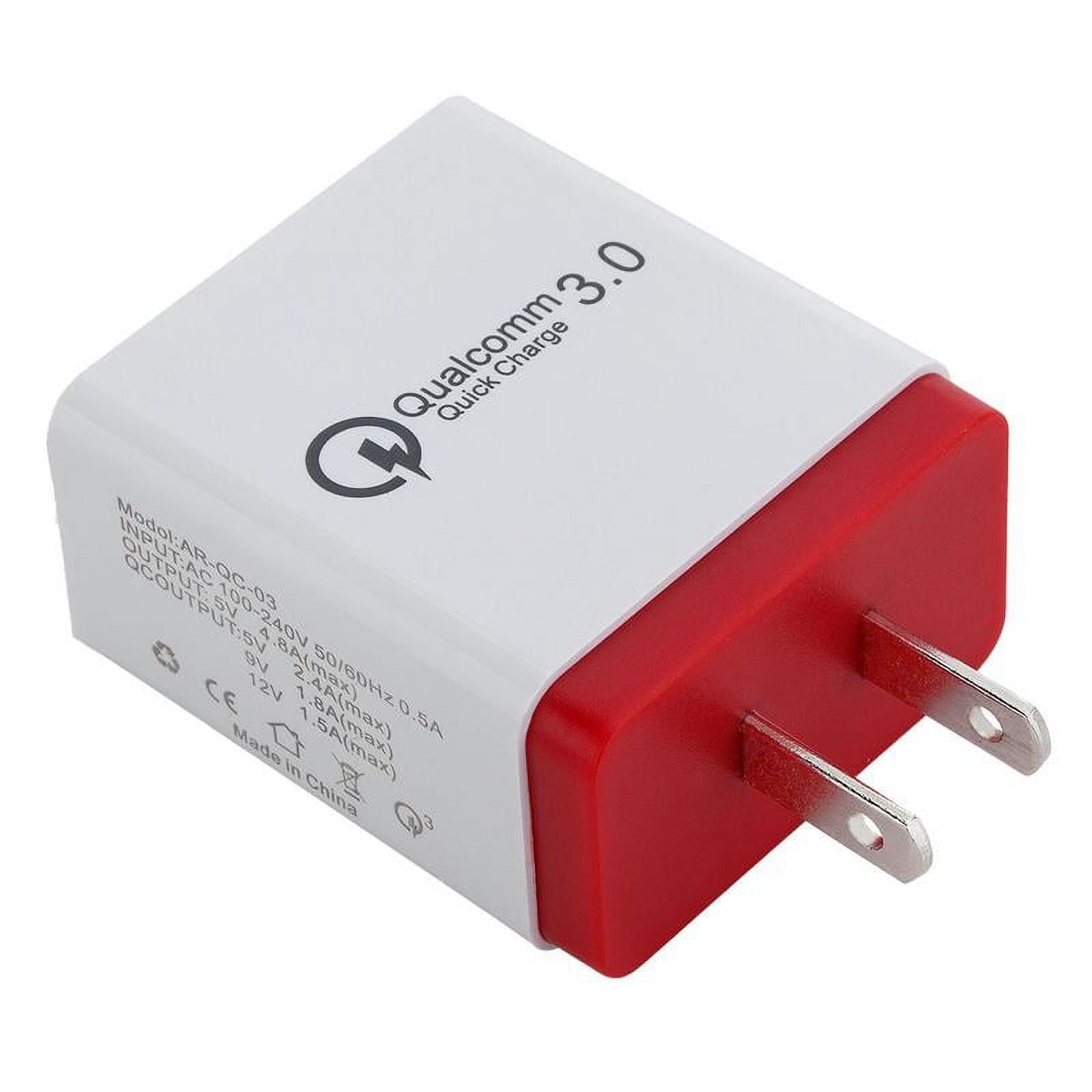 3-Port Quick Charge USB Wall Charger, FREEDOMTECH QC 3.0 USB Wall Charger Fast Qualcomm for iPhone X 8 Plus Samsung Galaxy Note 8, S8, S8 Plus, S7 S6 Edge+, Note 5/4/3, LG G5, G6 V20 Nexus 6, HTC 10