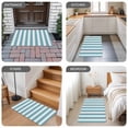 thumbnail image 5 of Aqua Striped Door Mat Indoor Outdoor, Modern Farmhouse Blue White Stripes Non Slip Welcome Mat with Rubber Backing, Absorbent Fabric Front Door Mats Entryway Rug for Home Patio Entrance 20"x31.5", 5 of 8