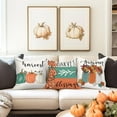 thumbnail image 6 of Fall Orange Pumpkin Outdoor Pillow Covers 18x18 Inch Waterproof Harvest Thankful Quotes Seasonal Throw Pillow Covers for Porch Patio Furniture Thanksgiving Farmhouse Decor, 6 of 6