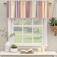 thumbnail image 3 of 2 Pack Valances for Windows, Orange Striped Window Valances for Living Room/Bedroom/Bathroom, Farmhouse Stripes Modern Abstract Art Light Filtering Kitchen Curtain Valance 54"W x18" L, 3 of 9