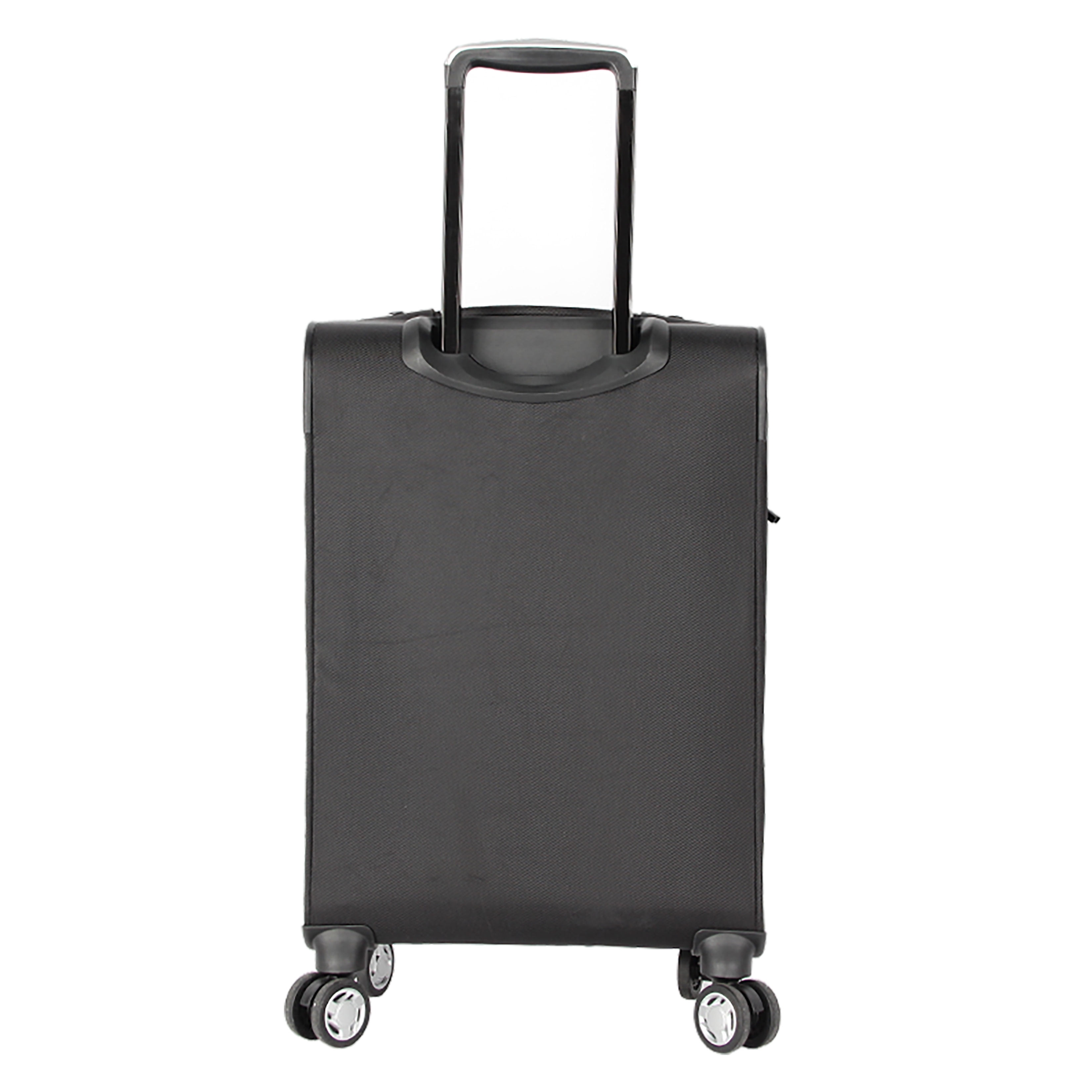 MADDEN NYC, Aesthetic Soft Side 20" Expandable Carry-on Luggage with Spinner Wheels, Black