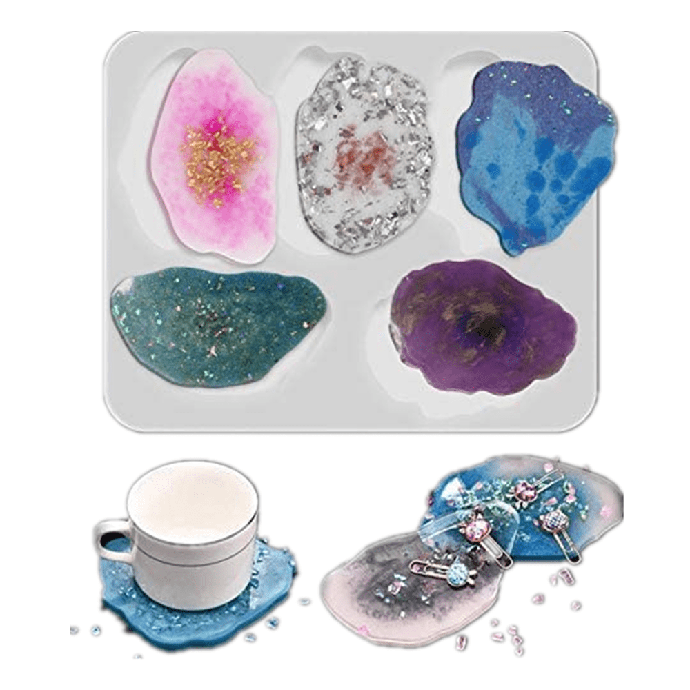 Round Coaster Resin Casting Mold Silicone Jewelry Agate Geode Coasters E7A7 