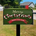 thumbnail image 2 of Meery Christmas Winter Holiday Green Mailbox Wraps Decor Winter Garden Mailbox Covers Size 21X25.5 Inch Post Letter Box Cover Mailbox Post Cover for Garden Yard Decor, 2 of 4