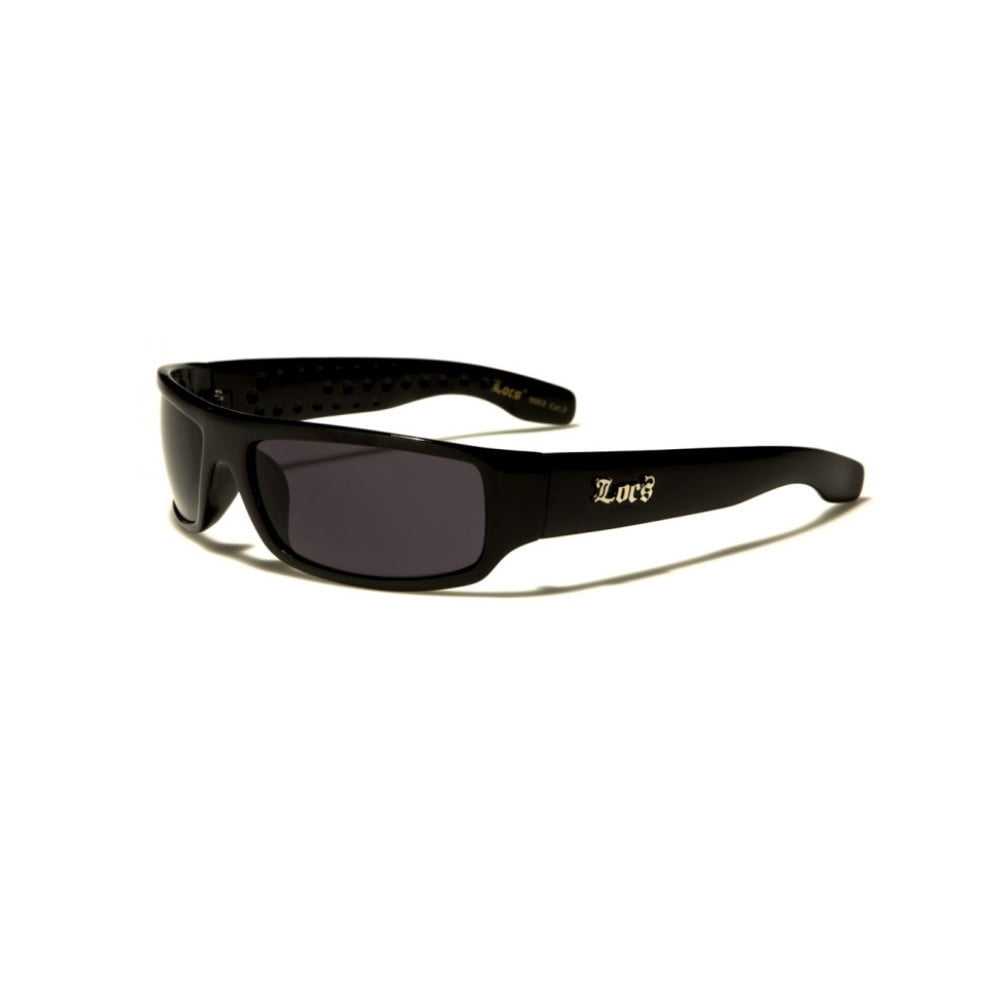 Locs Men's Skull Accent Stylish Sunglasses, Black UV400 Protection