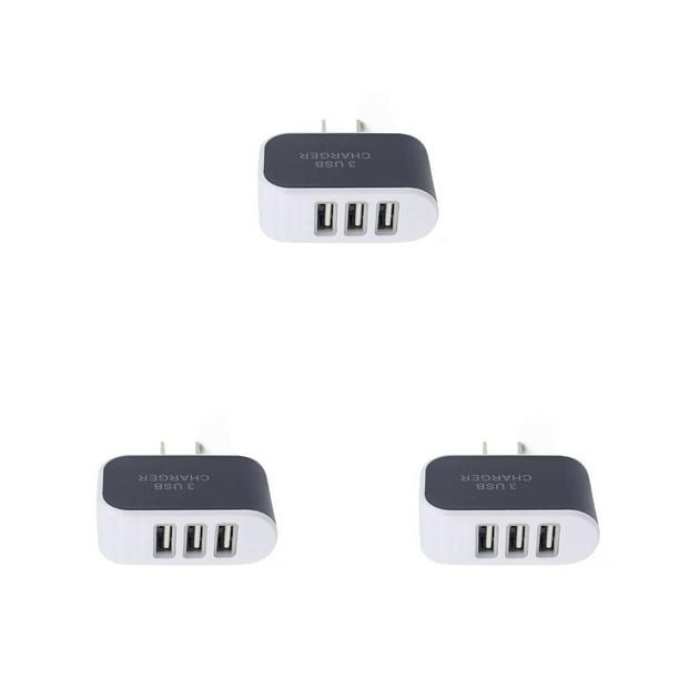 Sidaley USB de 3 puertos para teléfono móvil, de enchufe europeo/estadounidense, adaptador de de pared de viaje para , , de teléfono Type6 NO6