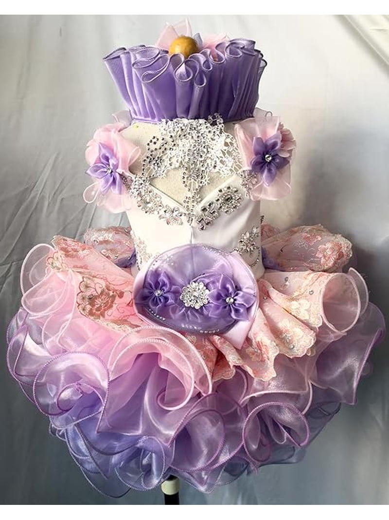 birthday dress 3t Handmade Toddler Girl Party Baby Pageant Dress Dresses Girl's Princess Dress 3T-G009 La Femme Dress 33106 Aidan Mattox Fully Beaded Size:Coat Size 56 over closure makes dressing