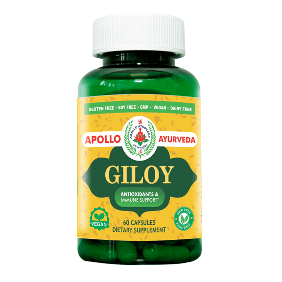 Organic Giloy (Guduchi) Powder herbal capsule | Natural Herbal Supplement for Immune Support, Energy, and Digestion | Equivalent 5000 mg - 60 Veg Capsules | Made in USA
