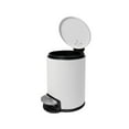 thumbnail image 4 of Acento 0.8 gal., Mini, Round Soft Close Premium Pedal Waste Bin for Bedroom, Bathroom, Home and Office, Step On Trash Can, Matte White, 4 of 11