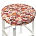 thumbnail image 3 of Xecao's Maneki-Neko Cats Print Stool Covers offer stylish, washable protection for PU round bar stools, perfect for home or commercial use., 3 of 7