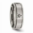 thumbnail image 4 of Titanium Ridged Edge 8mm Laser Design Brushed & Polished Band, 4 of 9