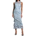 thumbnail image 1 of Vestido BELLA BARNETT azul sin mangas con flores bordadas y encaje, 1 of 5
