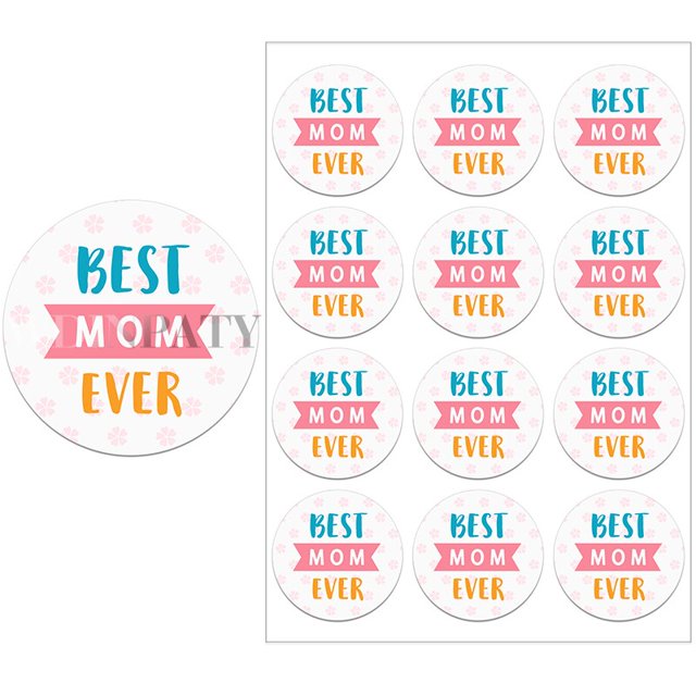 Happy Mother`s Day Decor Stickers Self-adhesive Stickers Labels DIY Mother`s Day Decor Flowers Labels3.5cm-70pcs Gao Jinjia LED