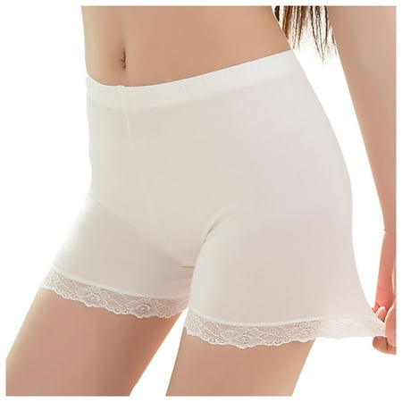 

Miarhb the boxer sleepwear for womens pajamas for women Silk Satin Flowers Floral Lace Pajamas Underwear Women Shorts S-XXXL White/M