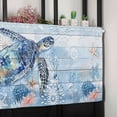 thumbnail image 6 of Coastal Turtle Valances for Windows Farmhouse Kitchen Curtains Valances Rod Pocket Valance Curtains for Kitchen Windows Blue Nautical Starfish Coral Jellyfish Window Valances for Bathroom 42"x12", 6 of 6