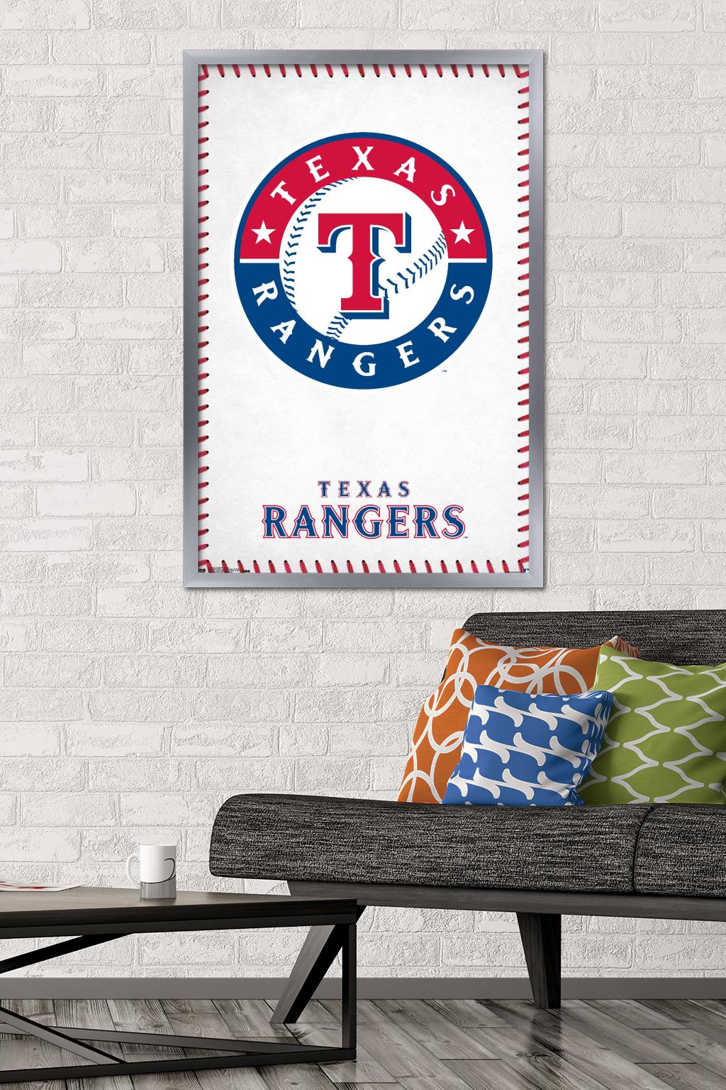 MLB Texas Rangers - Logo 17 Wall Poster, 22.375" x 34", Framed