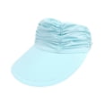 thumbnail image 1 of WEIYLL Womens Baseball Cap Beach Sports Large Brim Solid Color Empty Top Ruffles Light Blue Beach Hats One Size, 1 of 5