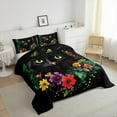 thumbnail image 3 of Castle Fairy Kids Teens Adults Kawaii Black Cat Bedding Comforter Set 2pcs,Chic Floral Flowers Twin Comforter Sets Microfiber,Vintage Aesthetics Breathable Bedding Set,Ultra Soft Home Decor, 3 of 8