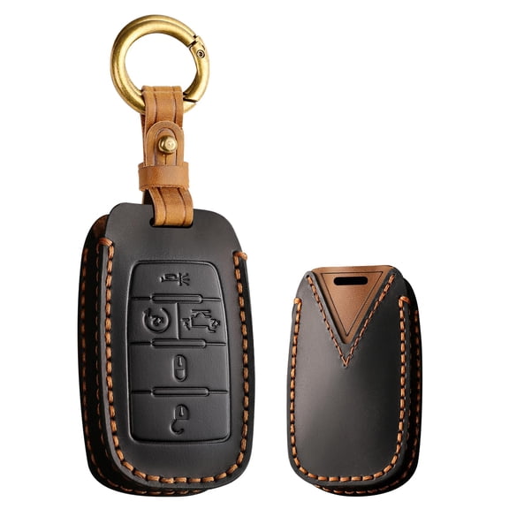 Fit for Dodge Key Fob Cover with Keychain Key Case Protection Fit for 2019-2022 Dodge RAM 1500 2500 Case Holder Protector Keychain 5 Button