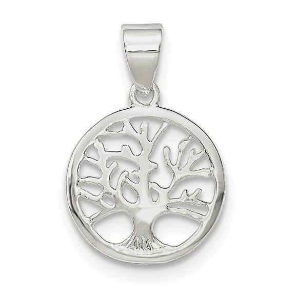 Sterling Silver Polished Round Tree Pendant Made In China qp4319