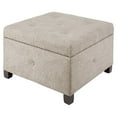 thumbnail image 1 of Madison Park Aspen Fabric & Solid Wood Button Tufted Storage Ottoman in Brown, 1 of 6