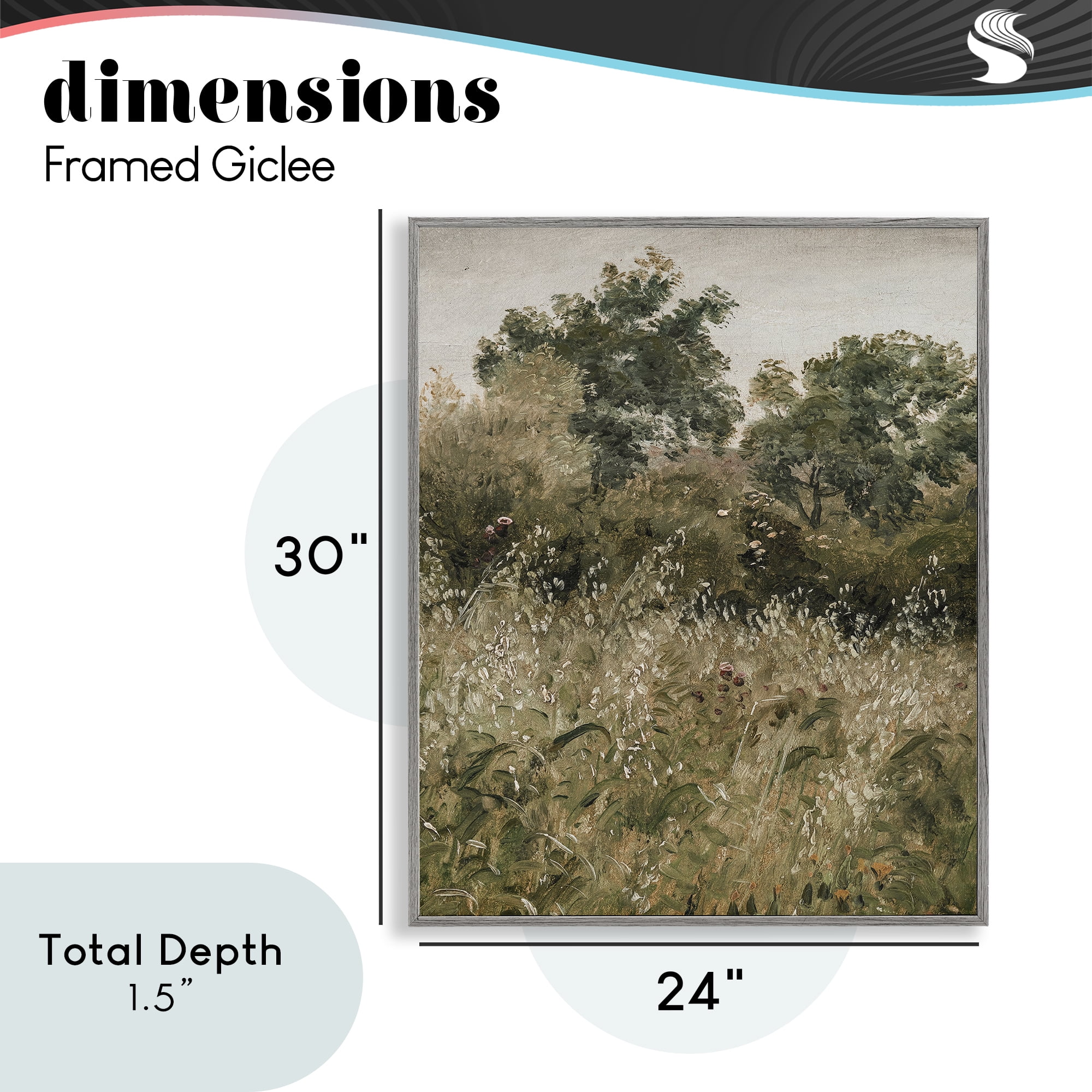 Dense Forest Thicket Gray Framed Giclee Art, design by Lettered and Lined