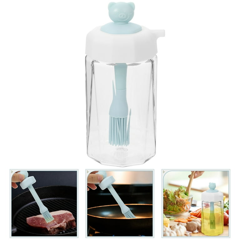 Oil Dispenser with Brush Silicone Oil Brush Kitchen Oil Bottle Oil Spreader  Brush with Bottle 