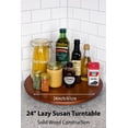 thumbnail image 2 of 2-Pack 24" Oversized Wooden Lazy Susan Turntables – Brown Pine Wood, Smooth 360° Spin for Large Tables & Events, 2 of 4