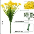 thumbnail image 2 of 8 Bundles Artificial Daisy Mums Flowers Outdoor Fake Fall Flowers for Decoration No Fade Faux Plastic Autumn Flower Garden Porch Window Box Decor（Yellow）, 2 of 8