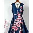 thumbnail image 5 of Womens Multicolor-3 Floral Print Sleeveless V-Neck Maxi Dress, 5 of 5