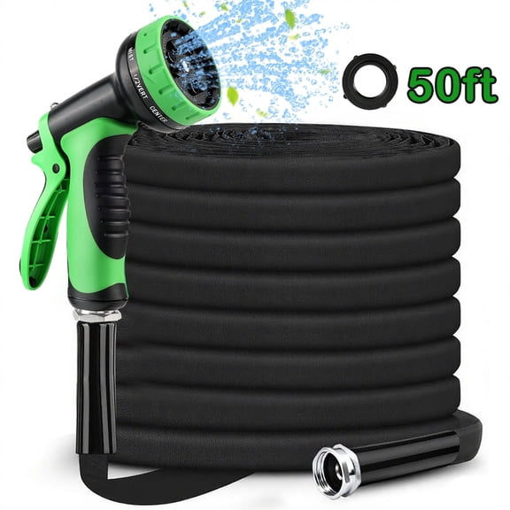 Garden Hose 50ft,Non-Expanding,Lightweight Flexible Ultra-Light Water Hose, No-Knots, Portable, Wear-Resistant, Sturdy, Flexible,Water Hose for Yard, Garden
