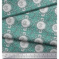thumbnail image 3 of Soimoi Polyester Crepe Fabric Leaves & Floral Block Fabric Prints by Yard 52 Inch Wide, 3 of 3