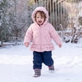 thumbnail image 4 of Rokka&Rolla Toddler Girls' Ruffle Winter Coat Fleece Lined Kids Jacket, 4 of 9