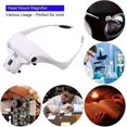 thumbnail image 1 of Lupas con 2 luces LED, auriculares con lupa frontal manos libres para coser, leer, joyería, manualidades (5 lentes desmontables), 1 of 5