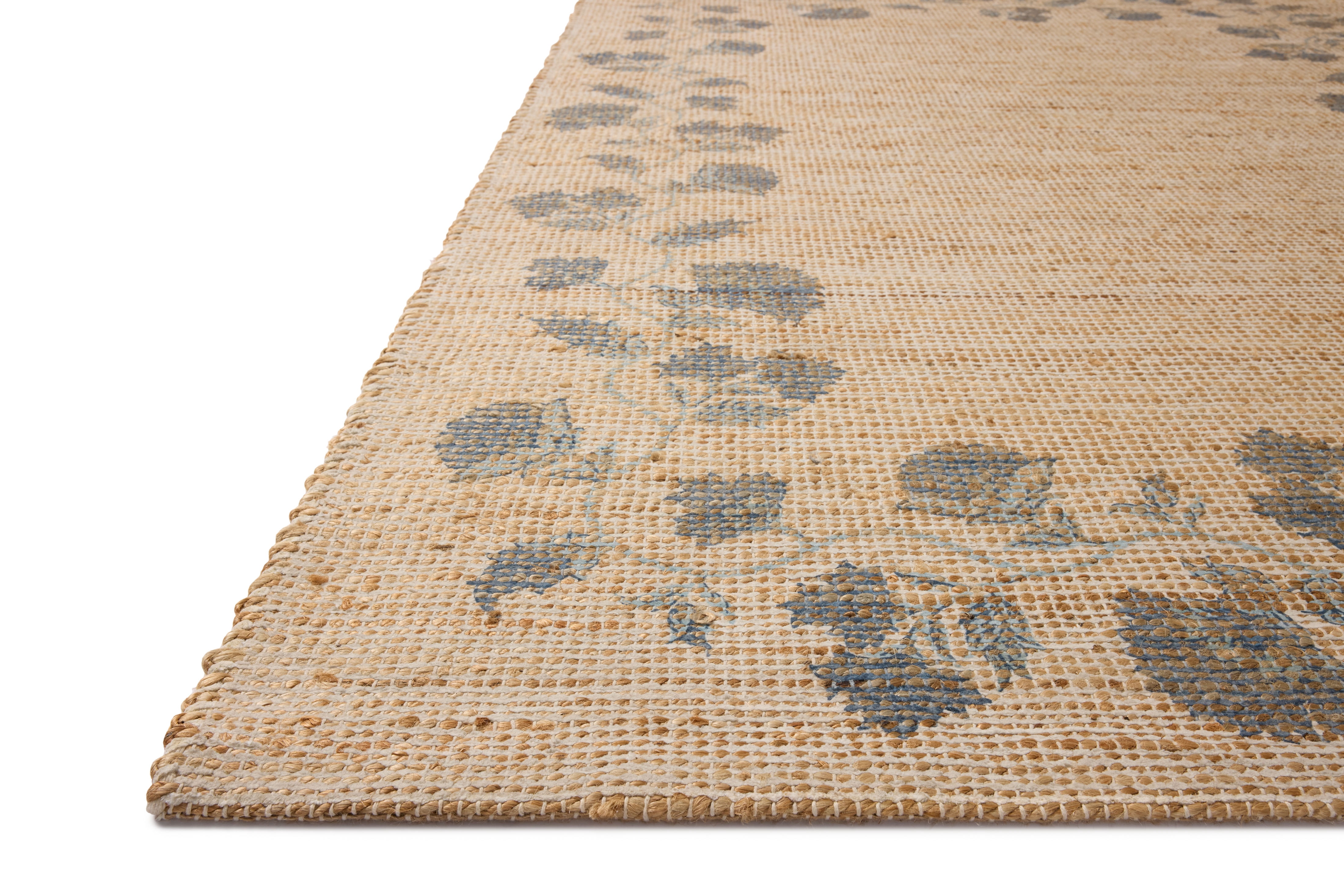 Chris Loves Julia x Loloi Rue Natural / Denim 2'-3" x 3'-9" Accent Rug