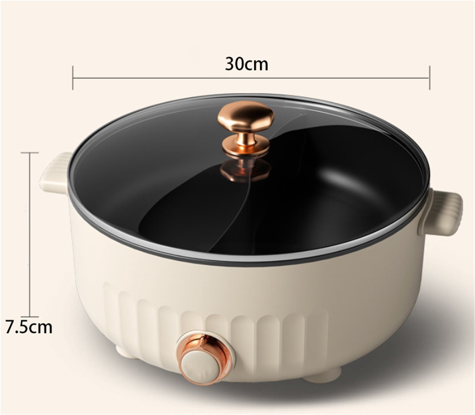 Double-Sided Electric Hot Pot & Multi-Function Rice Cooker - 3-Speed Heat, Non-Stick Coating with Divider & Tempered Glass Lid, Easy to Clean Cookware for Home Kitchen