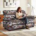 thumbnail image 3 of SCRAWLGOD Cow Southwest Aztec Print Lazy Boy Reclining Slipcover Stretch Anti Slip Couch Slipcover Anti Scratch 2 Seater Recliner Cover with Pocket, 3 of 8