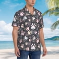 thumbnail image 3 of Fuzoiu Colorful Paws Of Dog Print Hawaiian Shirt for Men, Summer Beach Casual Short Sleeve Button Down Shirts, Men’s Beach Summer Shirts with Pocket,Small, 3 of 7