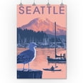 thumbnail image 3 of Seattle, Washington, Marina and Rainier at Sunset (36x54 Giclee Gallery Art Print, Vivid Textured Wall Decor), 3 of 3