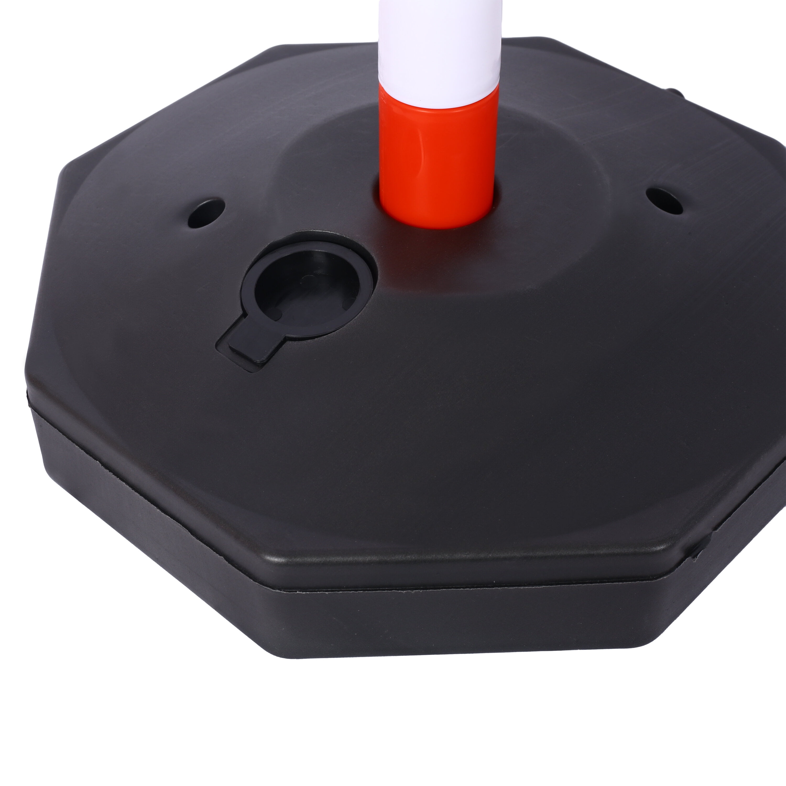 4-Pack Traffic Delineator Posts with Fillable Base & 5ft Chain, Adjustable Safety Barriers for Crowd Control, 32.6" High Visibility Cones
