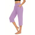 thumbnail image 2 of Xzbqbs Capris for Womens Capris for Summer Plus Size Capri Pants Workout Wide Leg Cropped Pants Causal Lounge Capris Pants with Pockets, 2 of 6