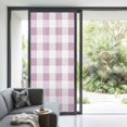 thumbnail image 2 of Non-Adhesive Static Cling Window Tint, Pink White Buffalo Check Window Privacy Film Frosted, Farmhouse Plaid Modern Geometric Insulated Windows Frosted Films for Living room, 35.4 x 78.7 Inches, 2 of 9
