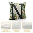 thumbnail image 4 of YINGXI  English Alphabet N Eucalyptus Leaves Throw Pillow Cover,Square Modern Spring Summer Letter Cushion Case Monogram Decoration for Sofa Couch 20x20in, 4 of 5
