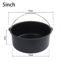 kkbbma under $5 Air Fryer Pan, 5 6 7 8 9 Inch Non Stick Air Fryer Cake Pan, Round Baking Pan Tray Frying Basket, Carbon Steel Air Fryer Accessories Bakeware, Oven Safe Cake Barrel For Air Fryer