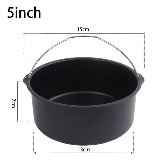 EGNMCR Grill Pans 5 Inch Non Stick AirFryer Cake Barrel Baking Pan Tray Frying Basket Colored eggs